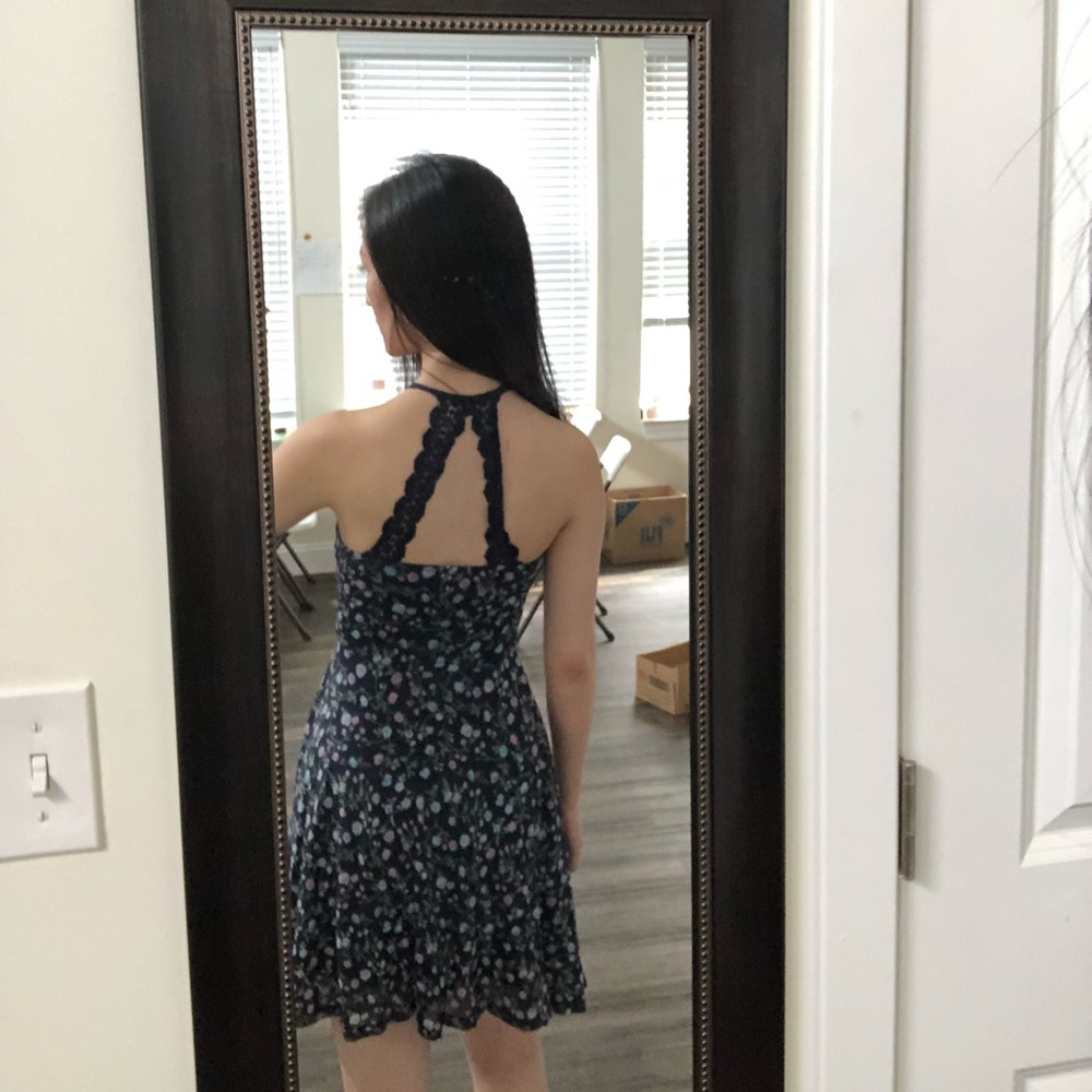 Navy Floral Dress